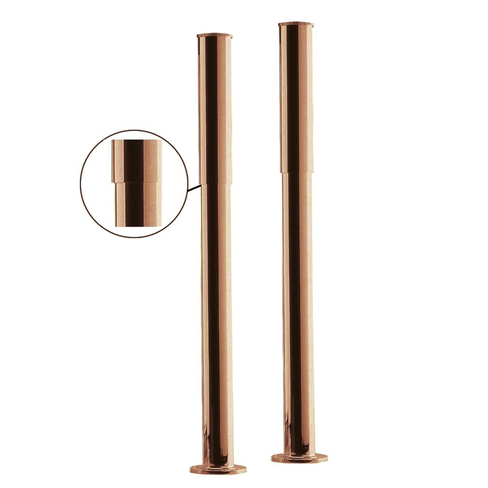 BC Designs Victrion Brushed Copper Bath Legs & Adjustable Shrouds Cut Out